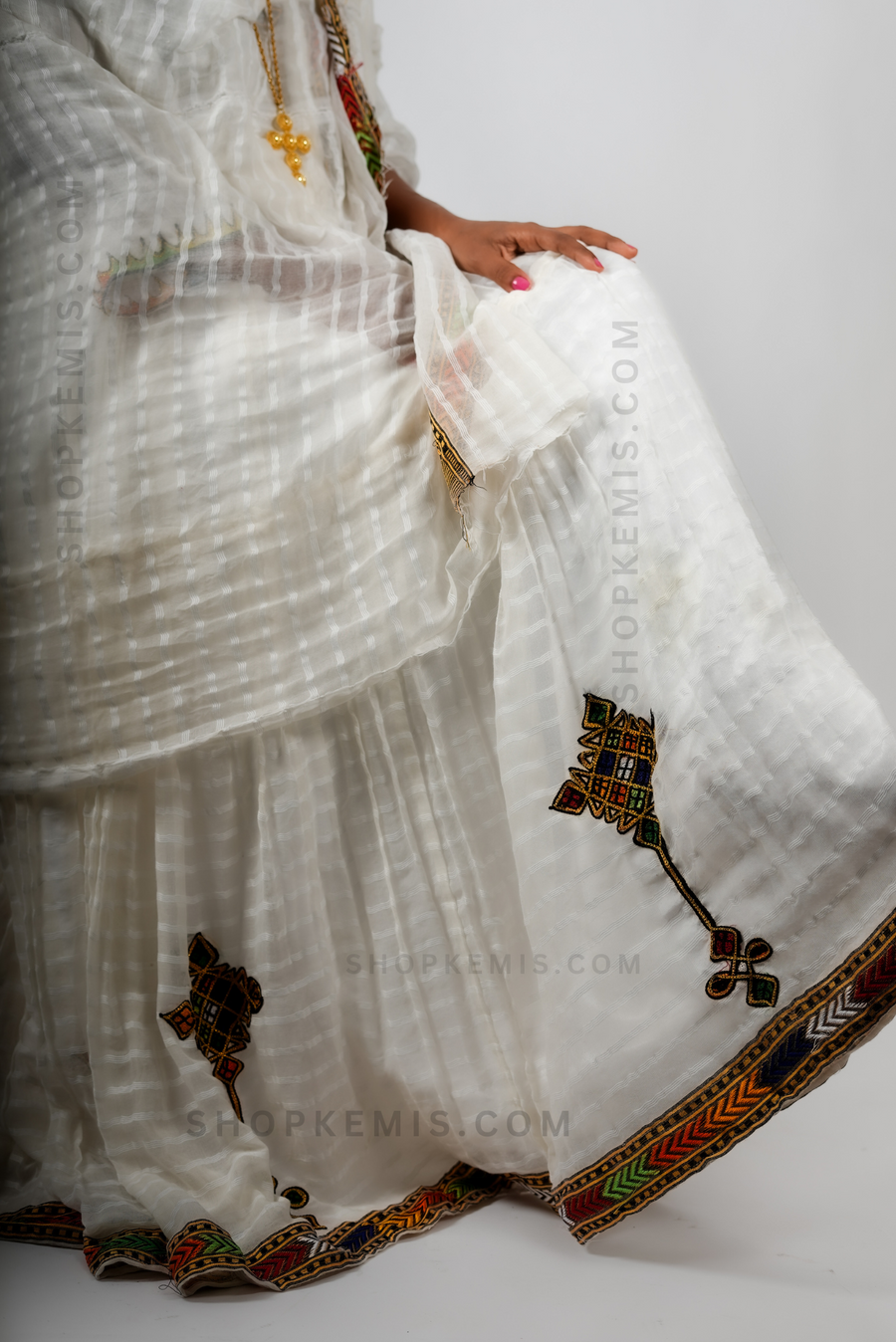 White Traditional Style Habesha Kemis Dress/Zuria - Shop Kemis